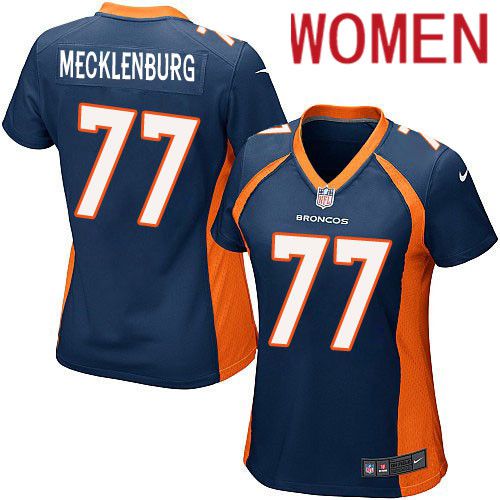 Women Denver Broncos #77 Karl Mecklenburg Nike Navy Game NFL Jersey